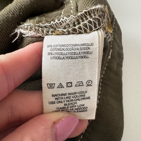 Size 6 Free People Army Green Paper Bag Tie Waist Splendor in the Grass Skirt - Picture 4 of 7